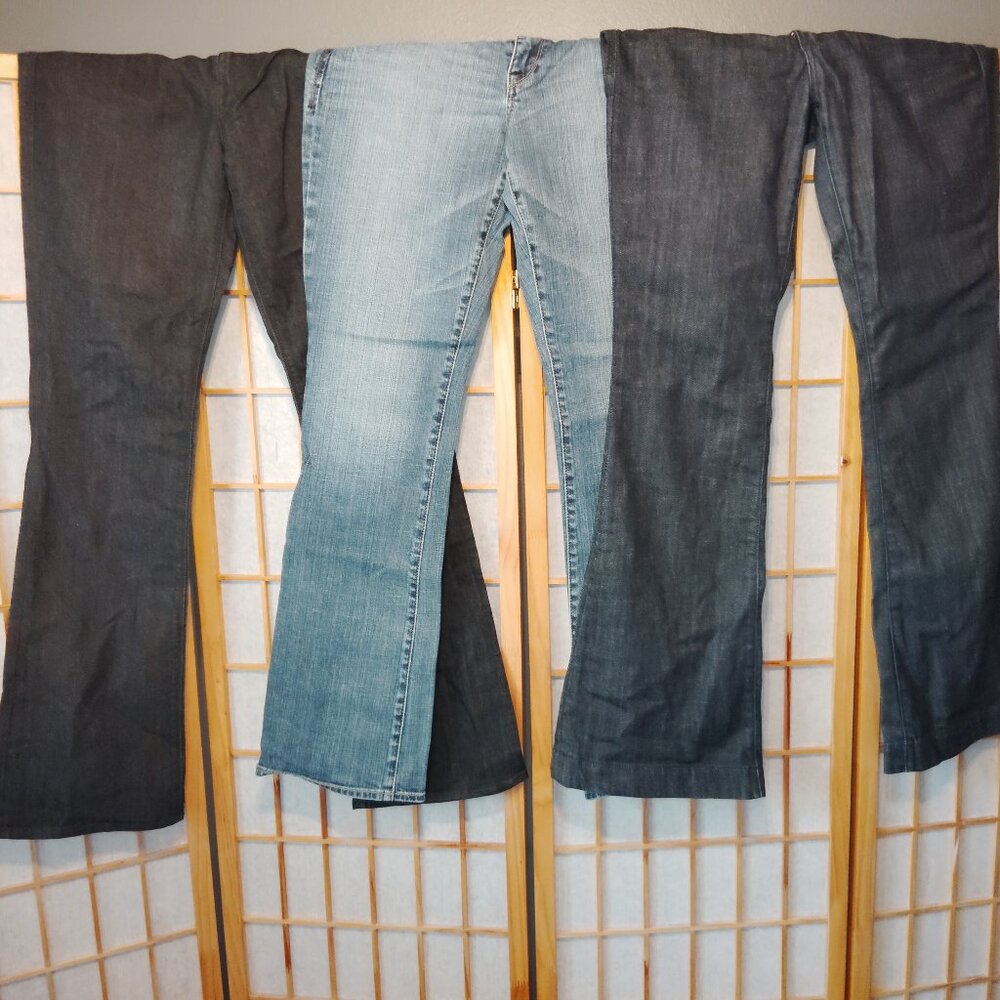 LOT OF WOMENS JEANS EXPRESS EVA BOOT LEG FIT & FLARE STELLA SIZE 8L 8 LONG
